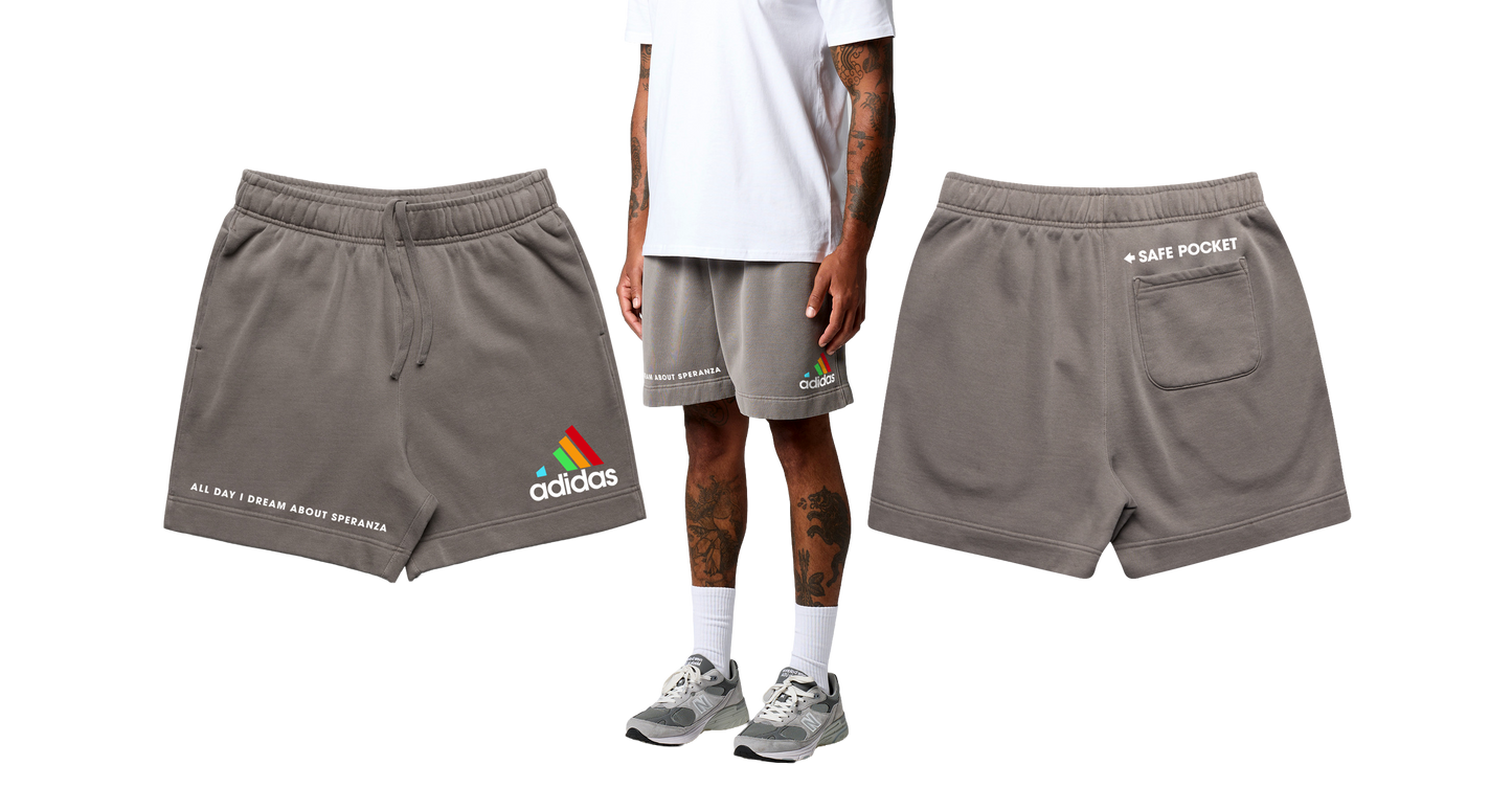 ALL DAY Faded Track Shorts -Black & Grey