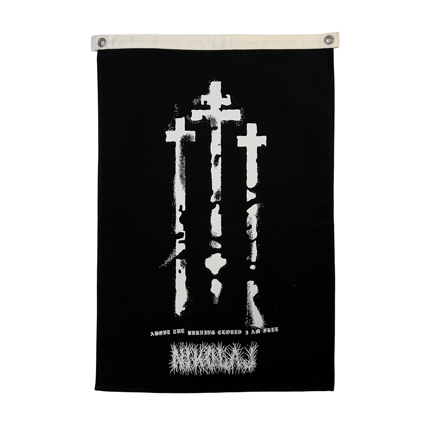 Above the Burning CLouds Canvas Flag