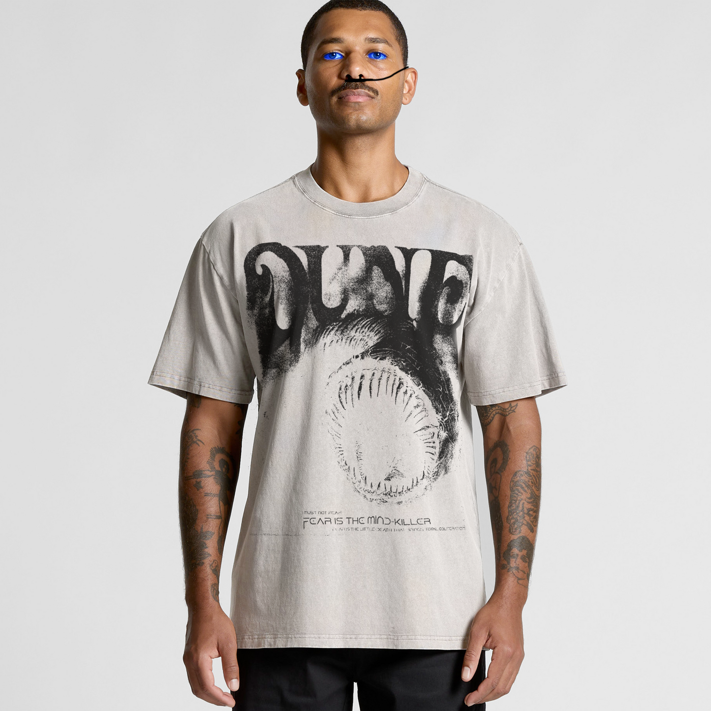 I Must Not Fear, heavy faded bone tee