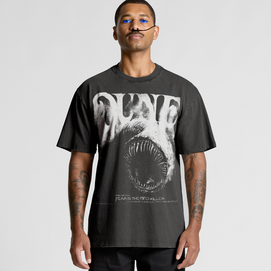 I Must Not Fear, heavy faded charcoal tee