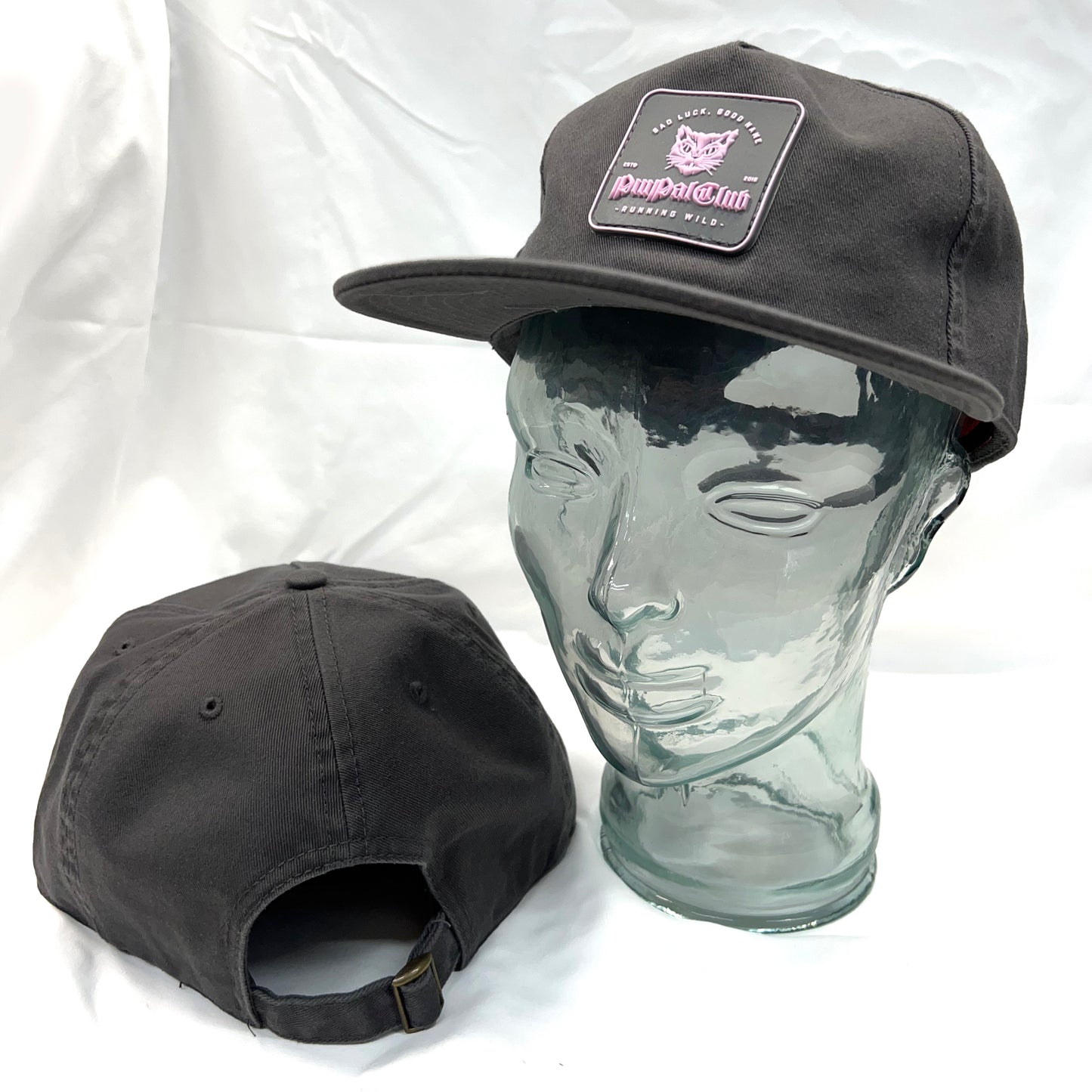 Bad Luck Good Name - Dusty Charcoal Unstructured Hat with Rubber Patch