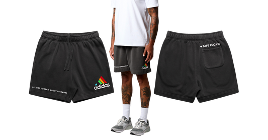ALL DAY Faded Track Shorts -Black & Grey