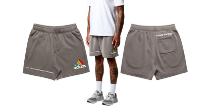 ALL DAY Faded Track Shorts -Black & Grey