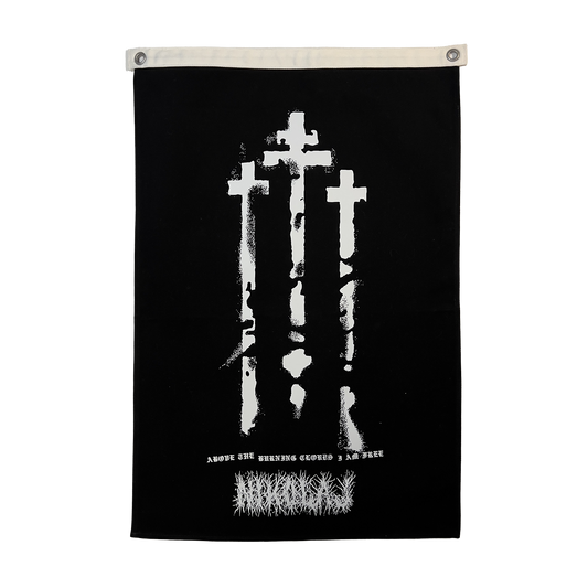 Above the Burning CLouds Canvas Flag