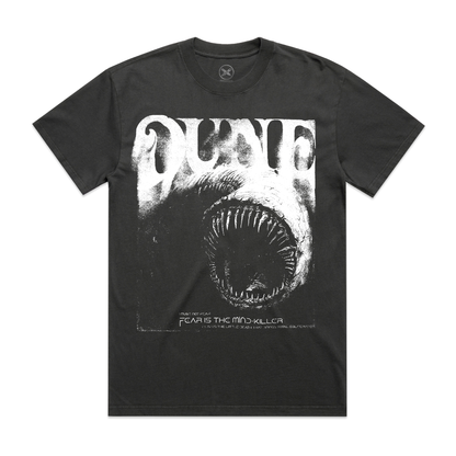 I Must Not Fear, heavy faded charcoal tee